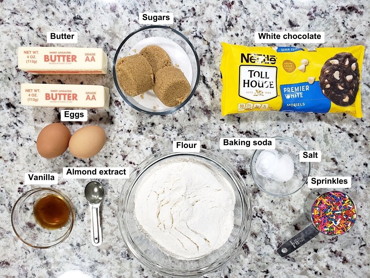 Ingredients to make cookies.