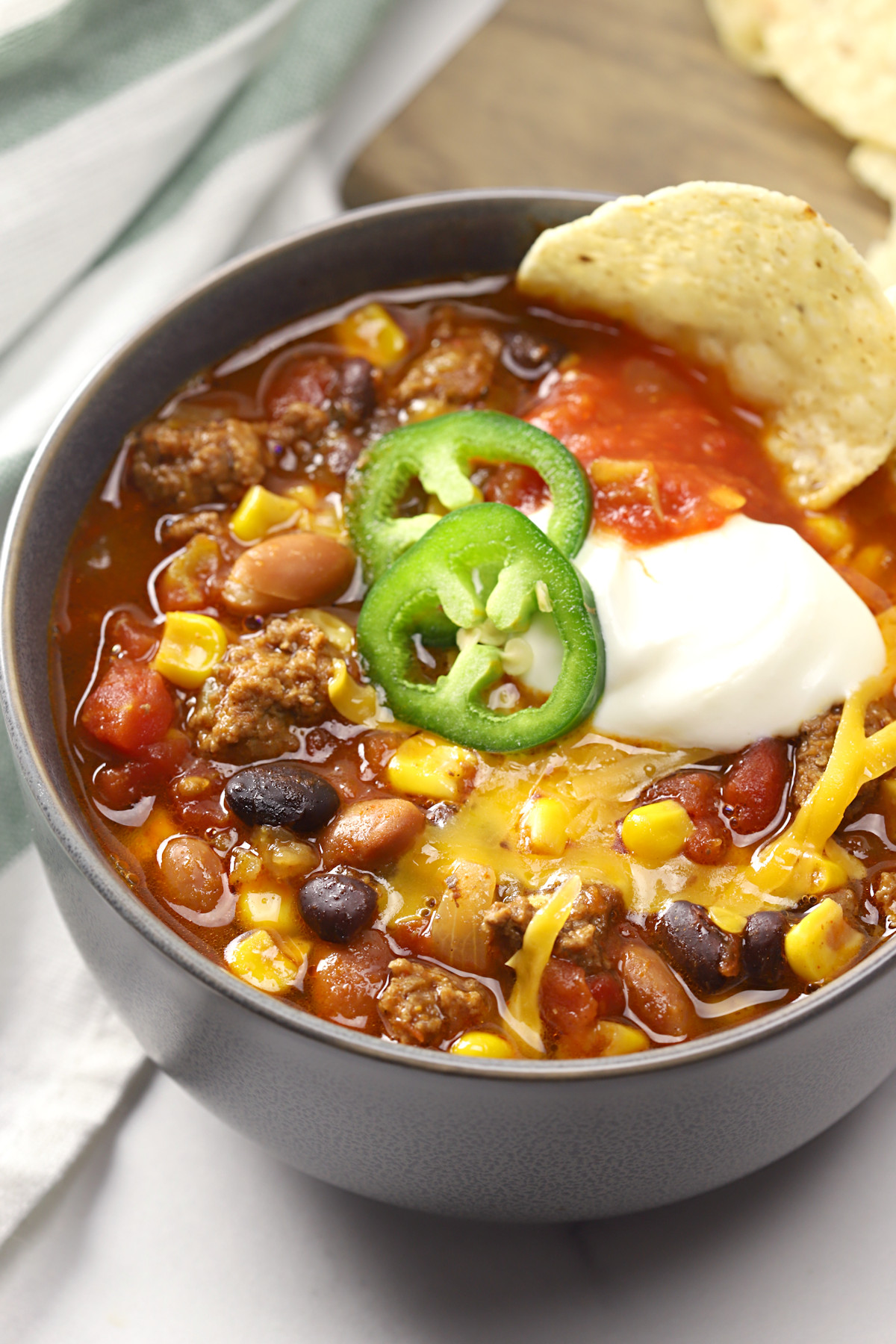 Slow Cooker Taco Chili - The Toasty Kitchen