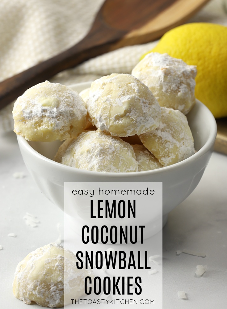 Lemon Coconut Snowball Cookies by The Toasty Kitchen