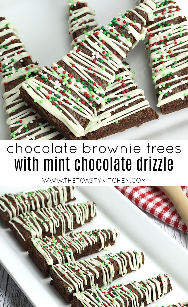 Chocolate Brownie Trees with Mint Chocolate Drizzle by The Toasty Kitchen