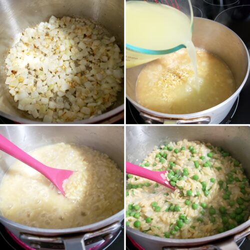 Parmesan Orzo and Peas - The Toasty Kitchen