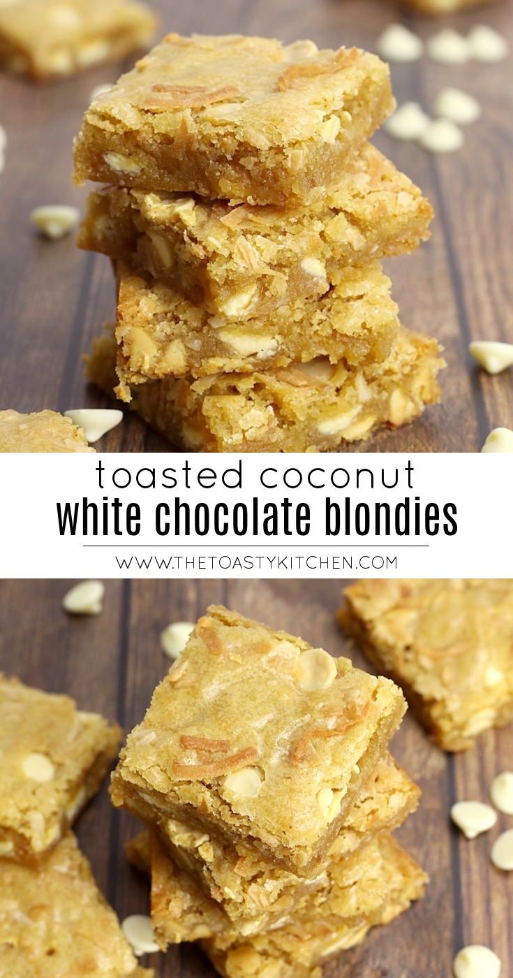 Toasted Coconut White Chocolate Blondies by The Toasty Kitchen