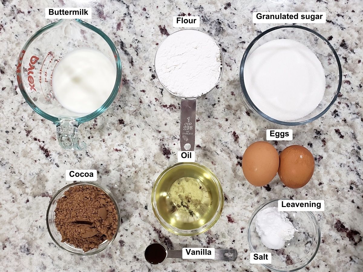 Ingredients to make cupcakes.