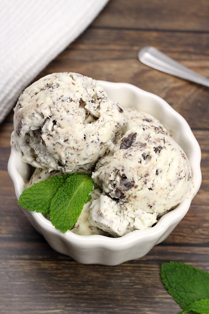 No Churn Mint Chocolate Chip Ice Cream The Toasty Kitchen