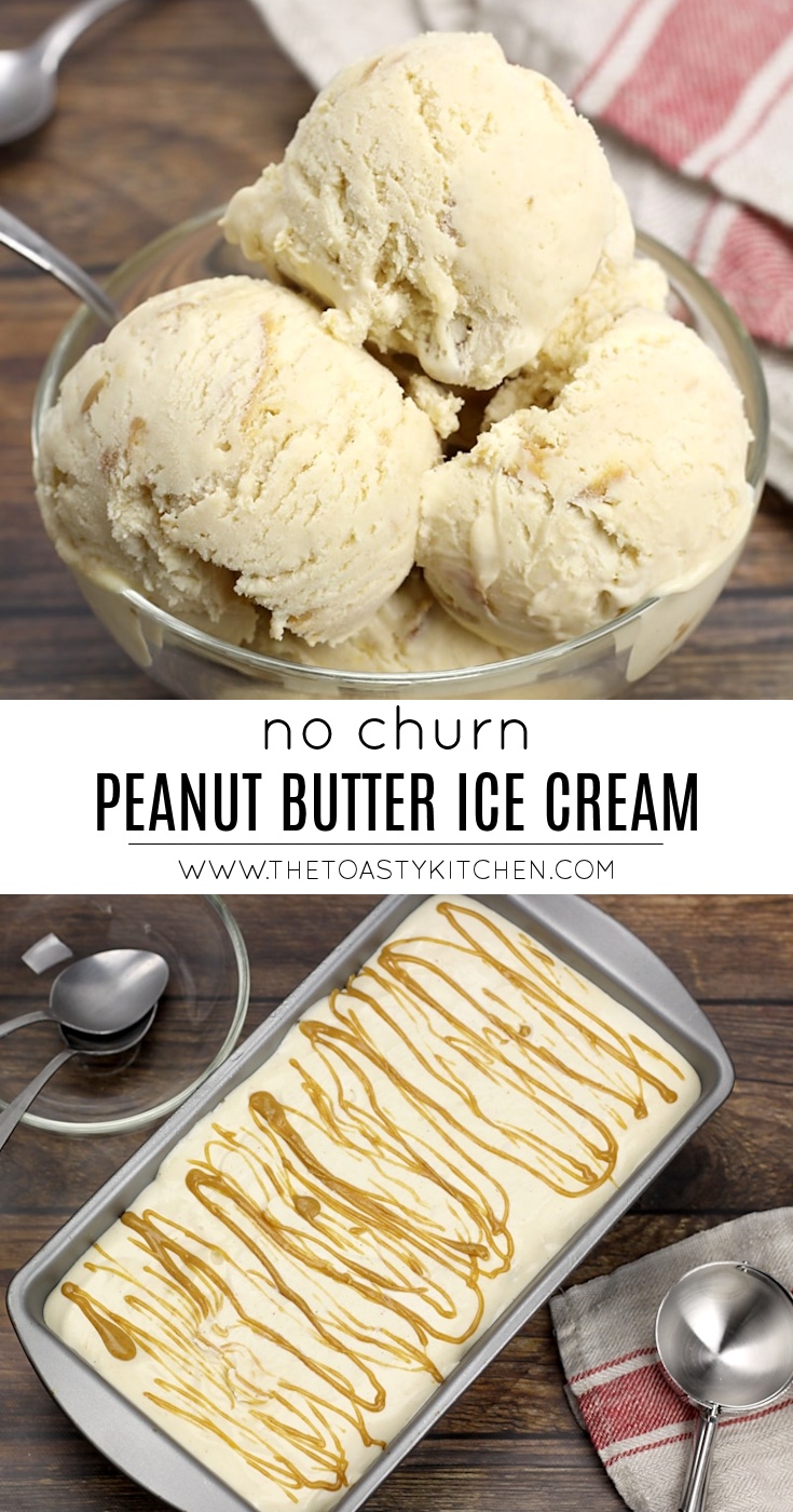 No Churn Double Peanut Butter Ice Cream by The Toasty Kitchen