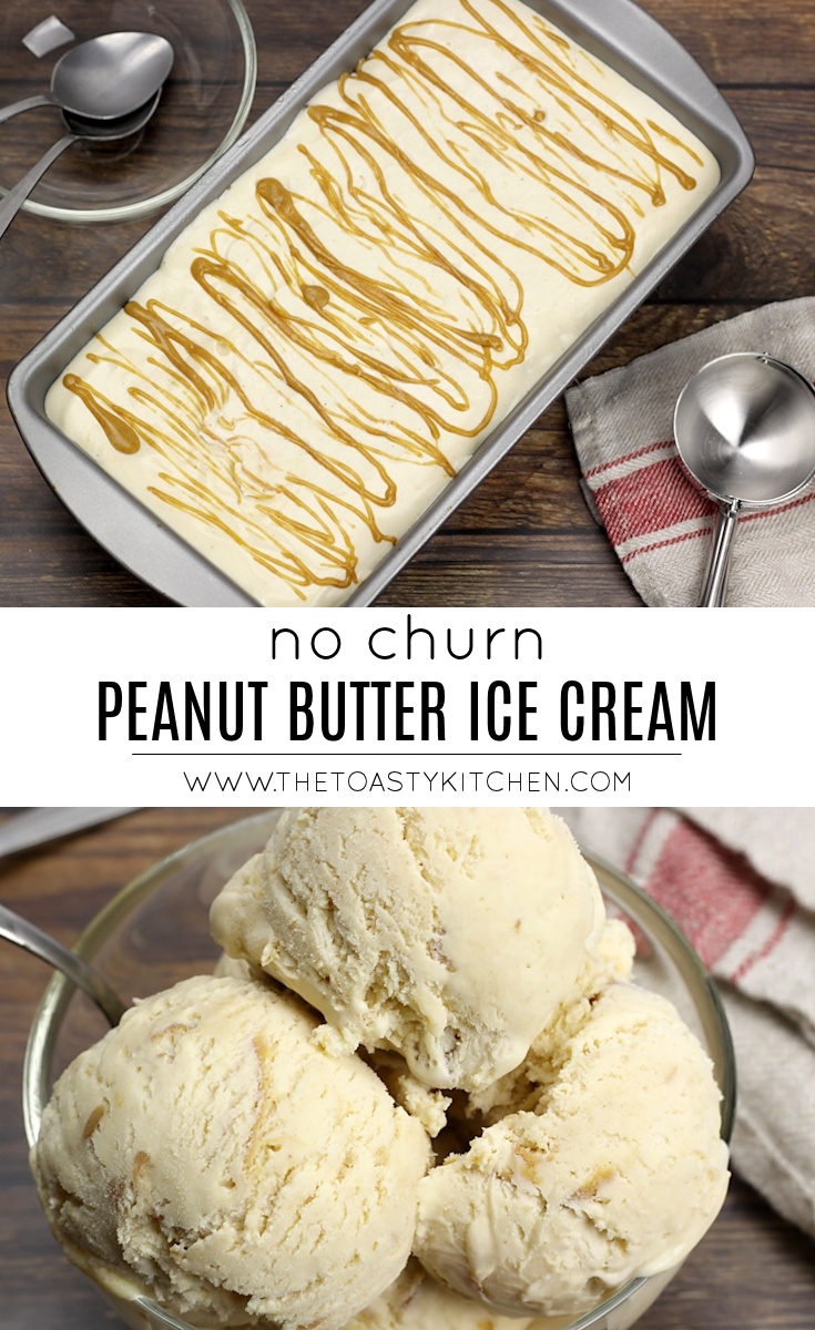 No Churn Double Peanut Butter Ice Cream by The Toasty Kitchen