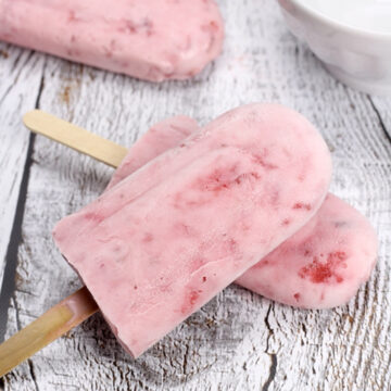 Strawberry jam frozen yogurt popsicles recipe.