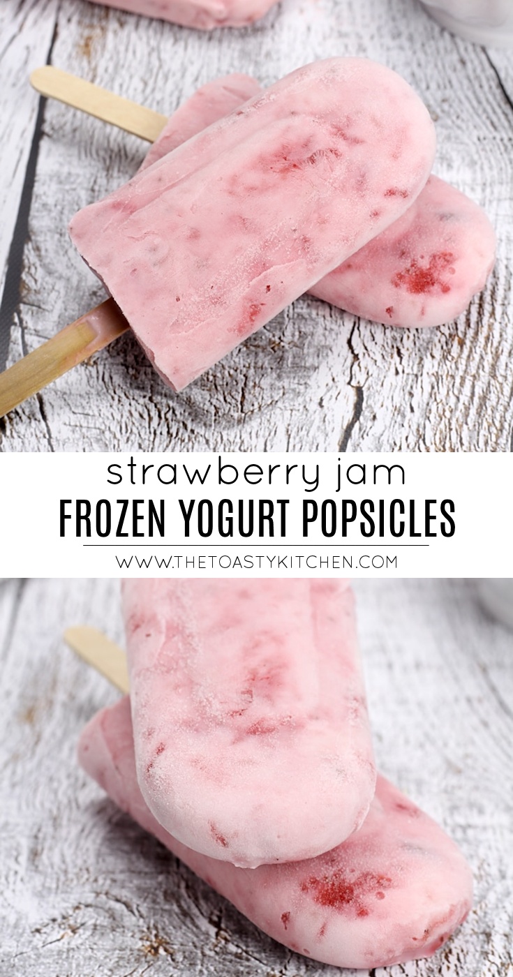 Strawberry Jam Frozen Yogurt Popsicles by The Toasty Kitchen