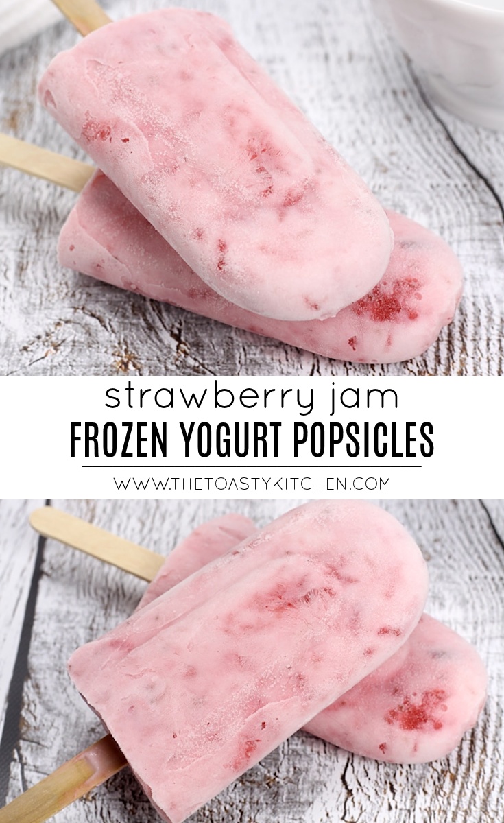 Strawberry Jam Frozen Yogurt Popsicles by The Toasty Kitchen