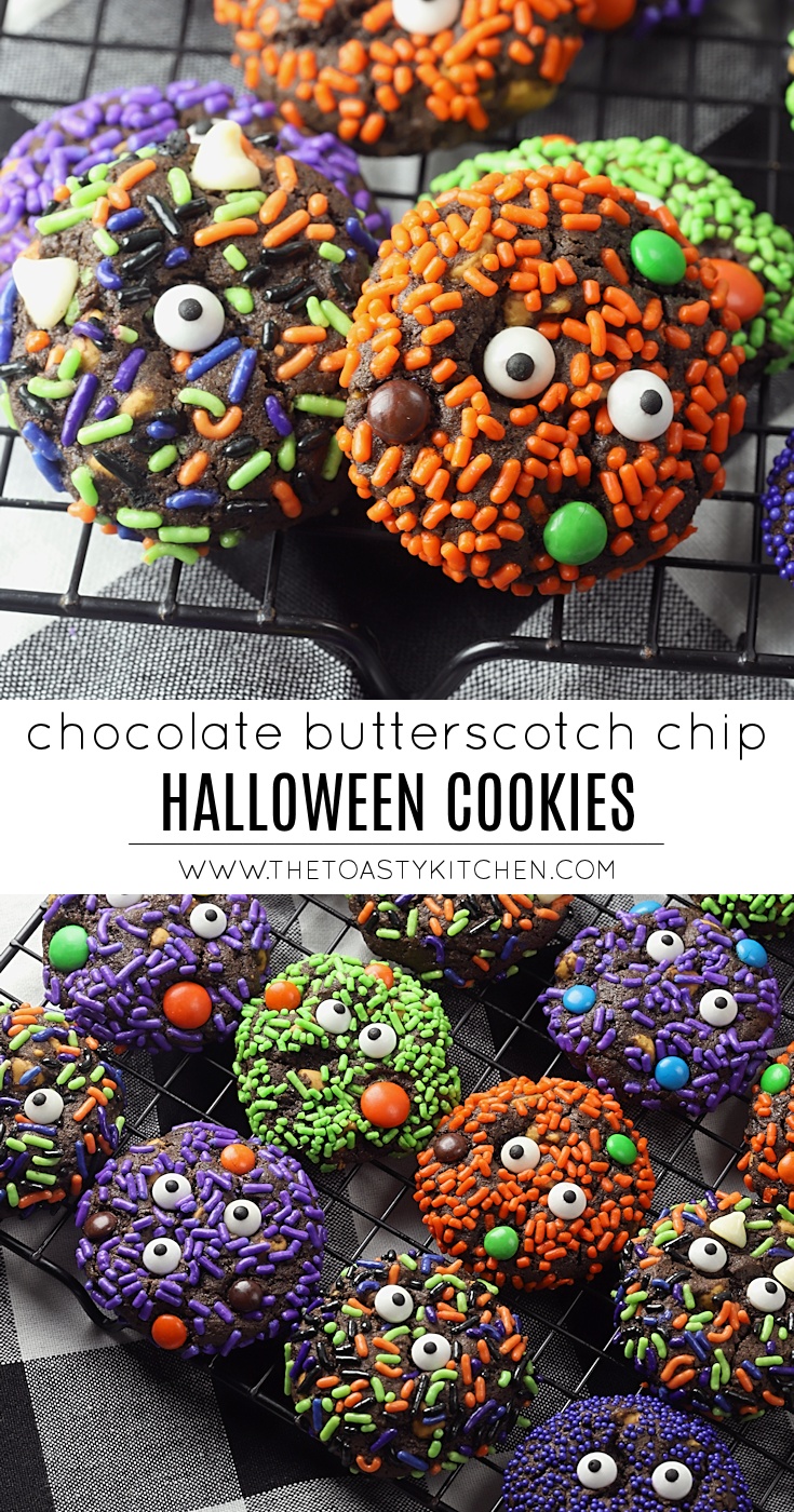 Chocolate Butterscotch Chip Halloween Cookies by The Toasty Kitchen