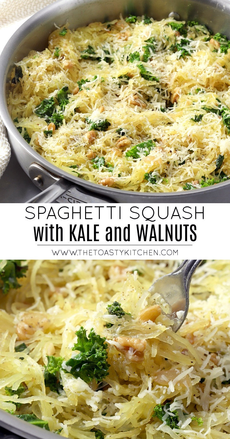 Spaghetti Squash with Kale and Walnuts by The Toasty Kitchen