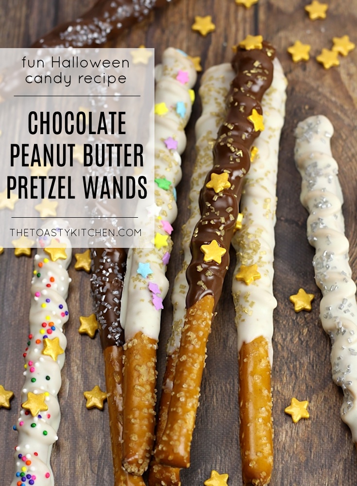Chocolate Peanut Butter Pretzel Wands by The Toasty Kitchen
