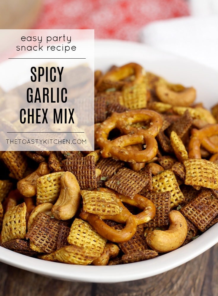 Spicy Garlic Chex Mix by The Toasty Kitchen