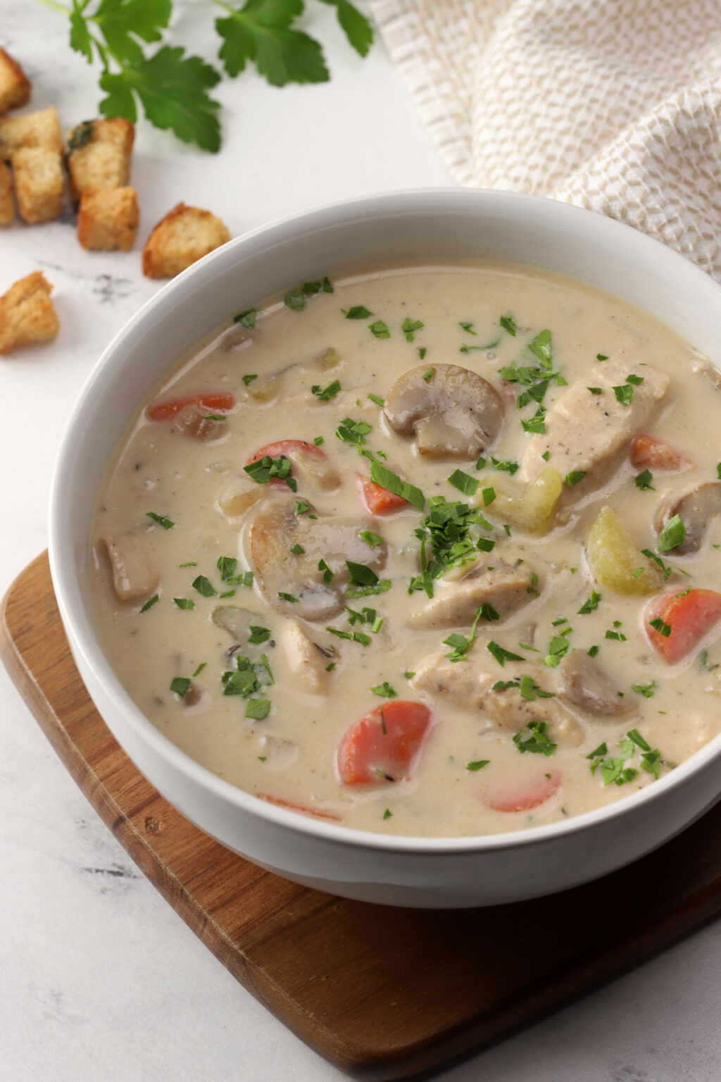 Creamy Chicken Mushroom Soup - The Toasty Kitchen