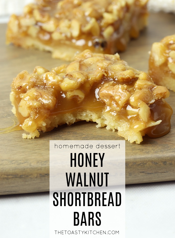 Honey Walnut Shortbread Bars by The Toasty Kitchen