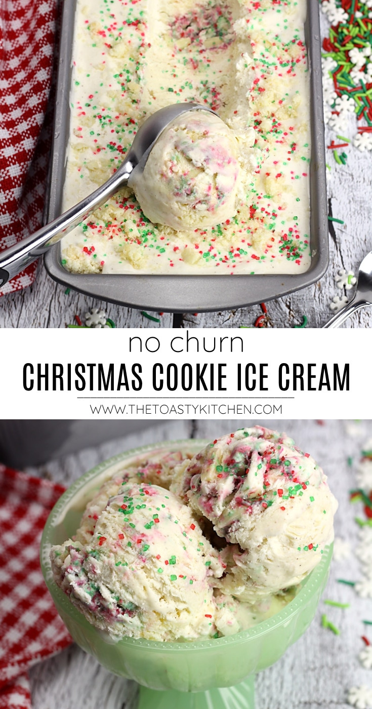 No Churn Christmas Cookie Ice Cream by The Toasty Kitchen
