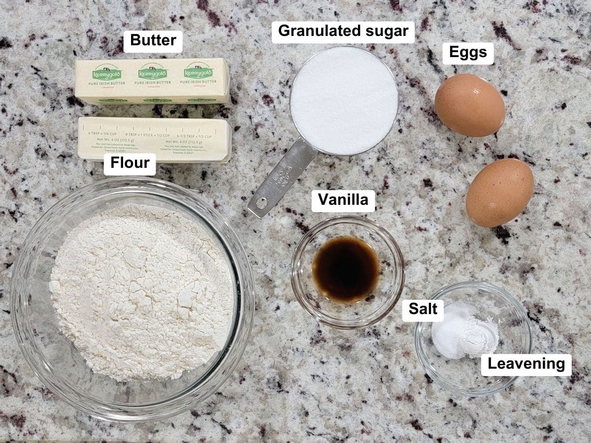 Ingredients on a counter top.