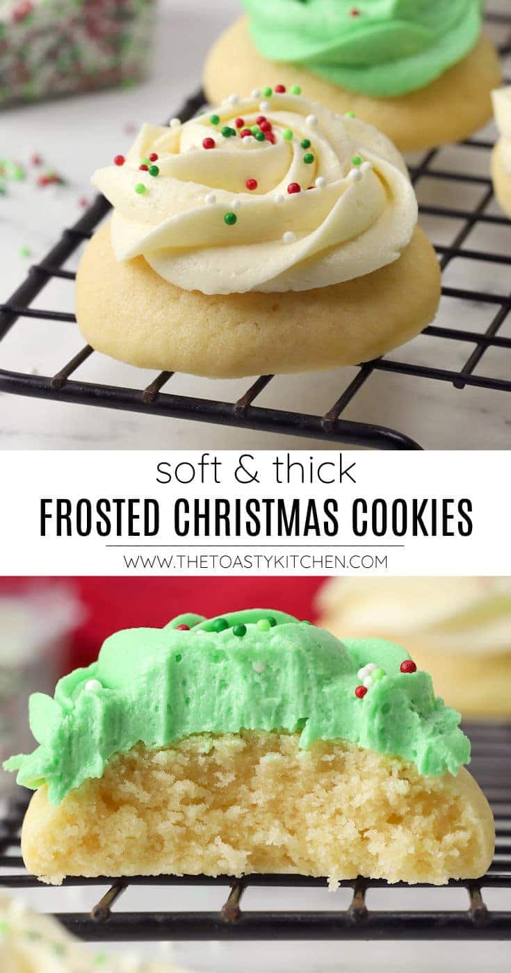 Soft frosted Christmas cookies recipe.