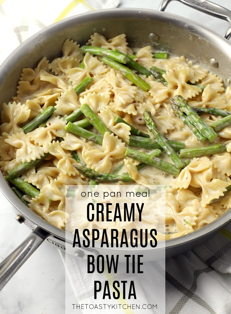 Creamy Asparagus Bow Tie Pasta by The Toasty KItchen