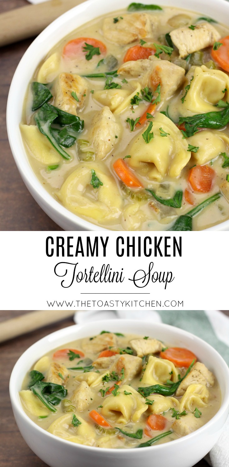 Creamy Chicken Tortellini Soup by The Toasty Kitchen