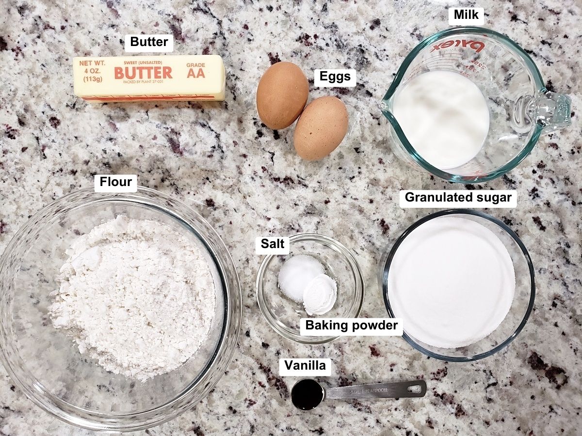 Ingredients on a counter top.