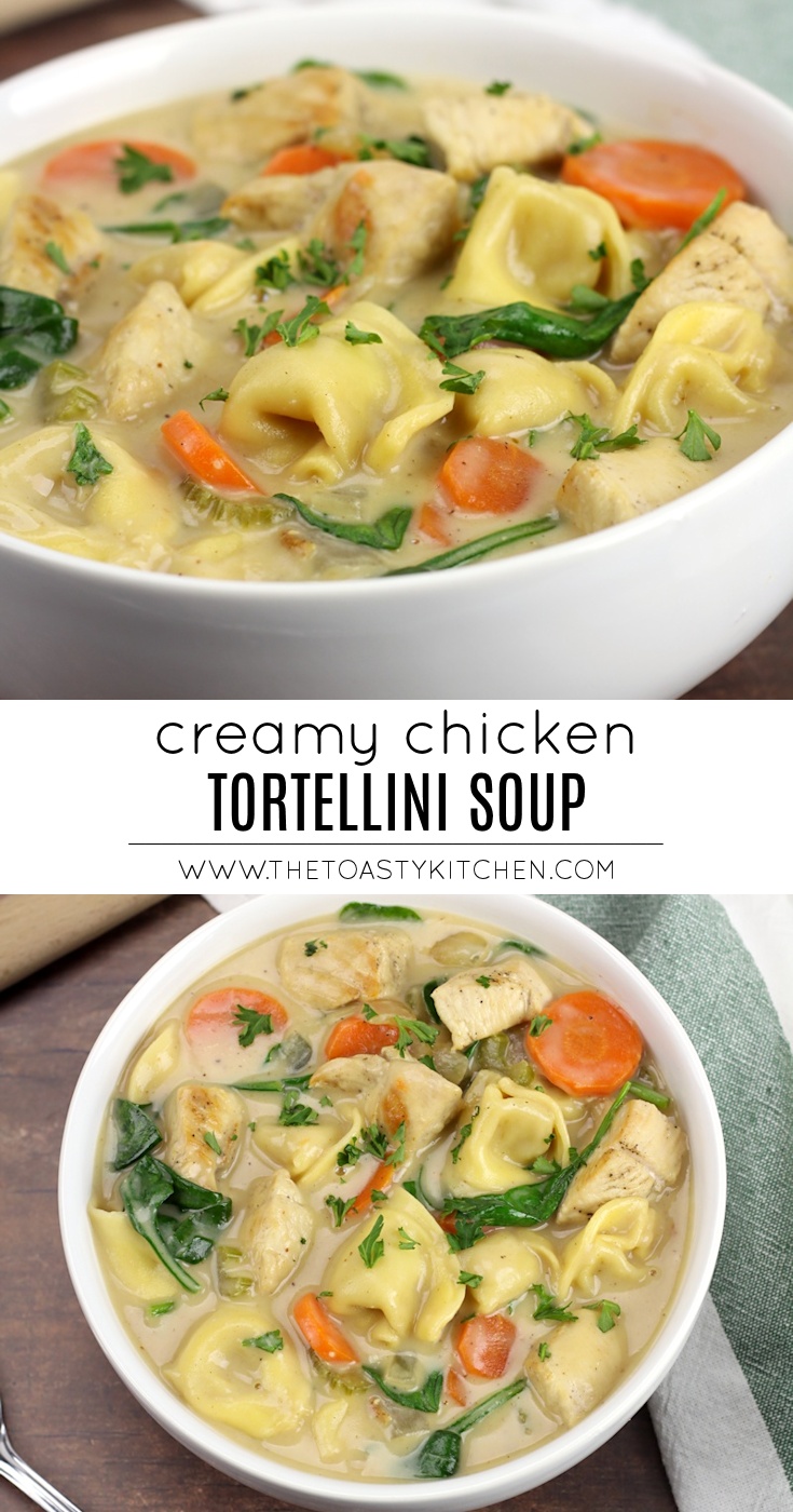 Creamy Chicken Tortellini Soup by The Toasty Kitchen