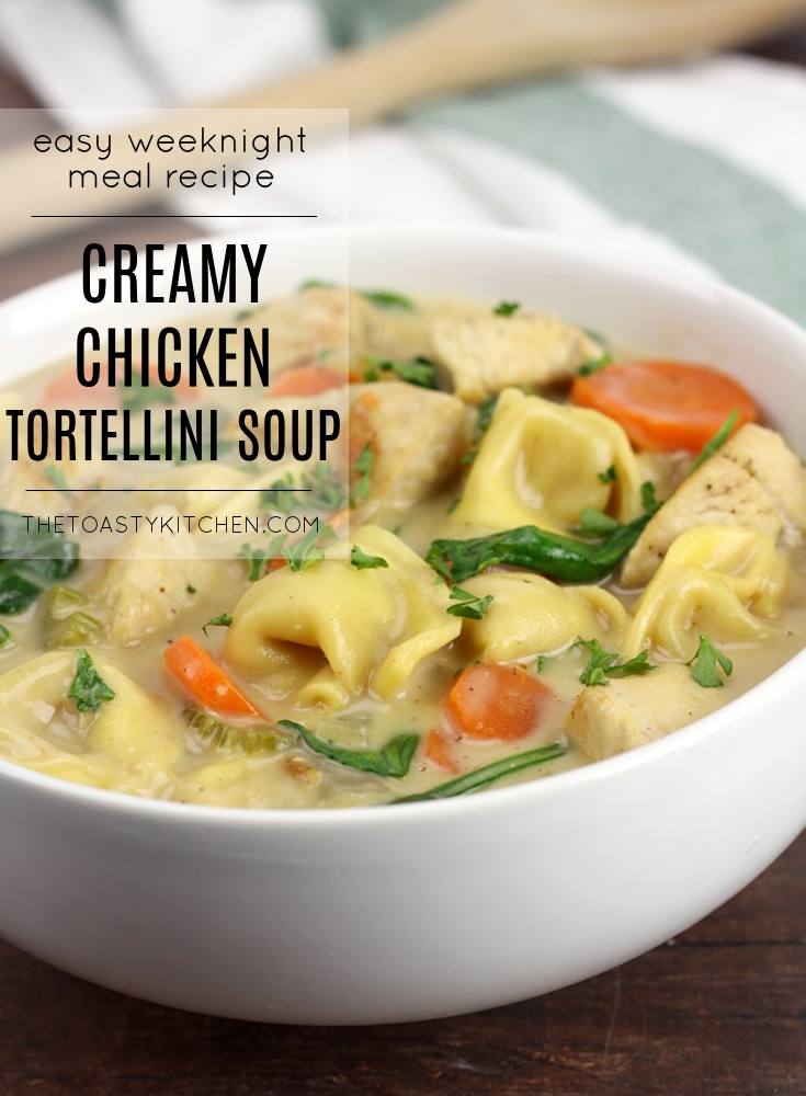 Sopa cremosa de pollo Tortellini by The Toasty Kitchen