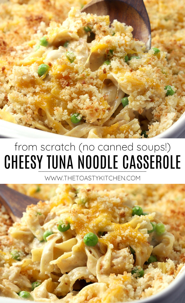 Cheesy tuna noodle casserole recipe.