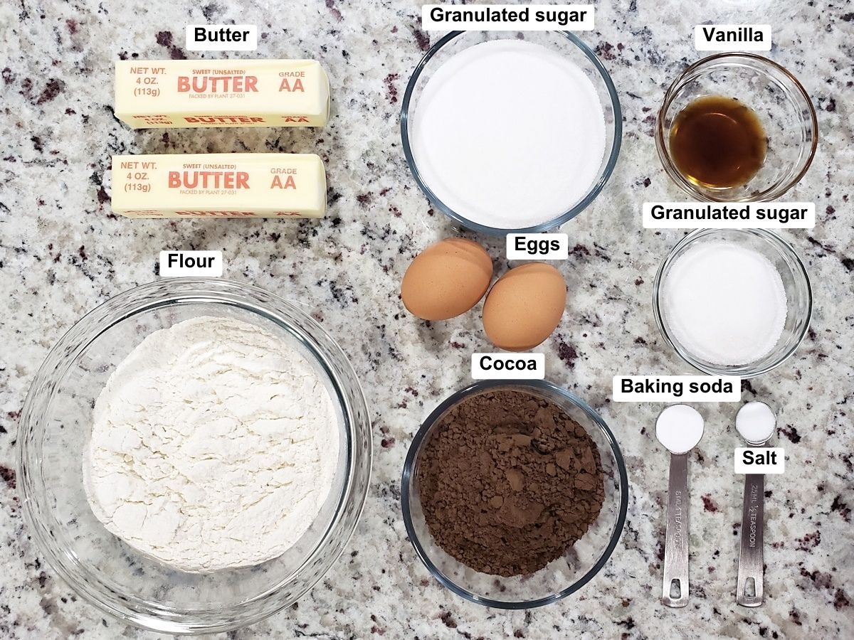 Ingredients to make dutch cocoa cookies.