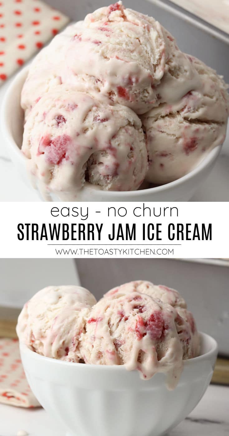 No churn strawberry jam ice cream recipe.