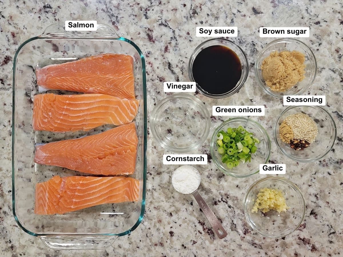 Ingredients on a counter top.