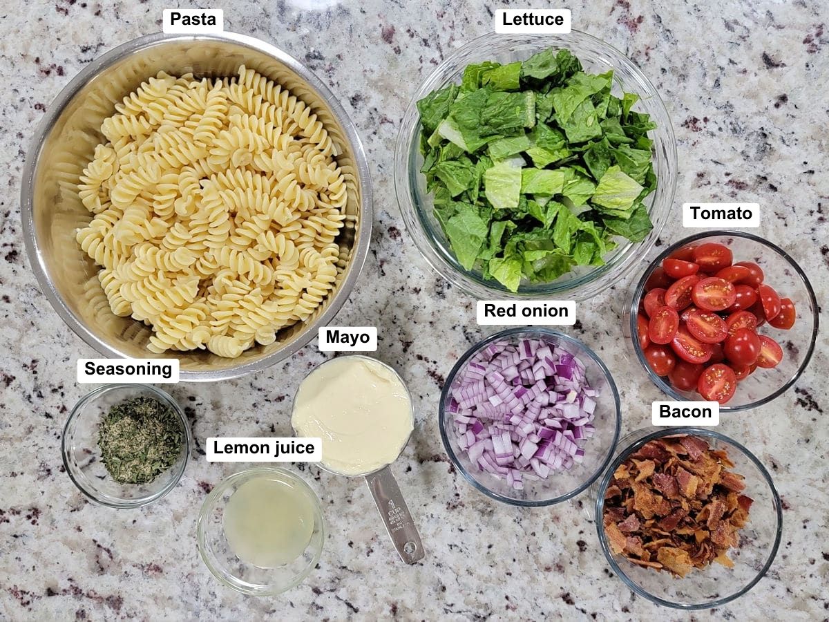 Ingredients on a counter top.