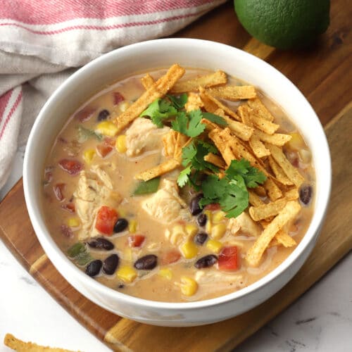 Beans and Rice Taco Soup - The Toasty Kitchen