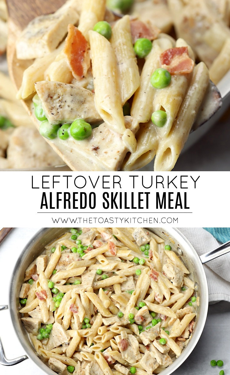 Leftover turkey alfredo skillet meal recipe.