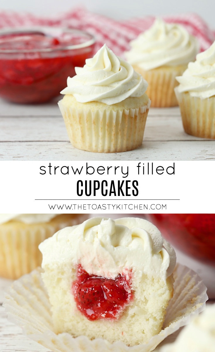 Strawberry Filled Cupcakes by The Toasty Kitchen