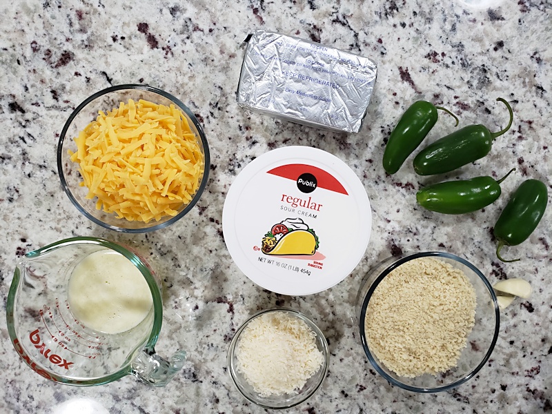 Ingredients for Jalapeño Popper Dip.