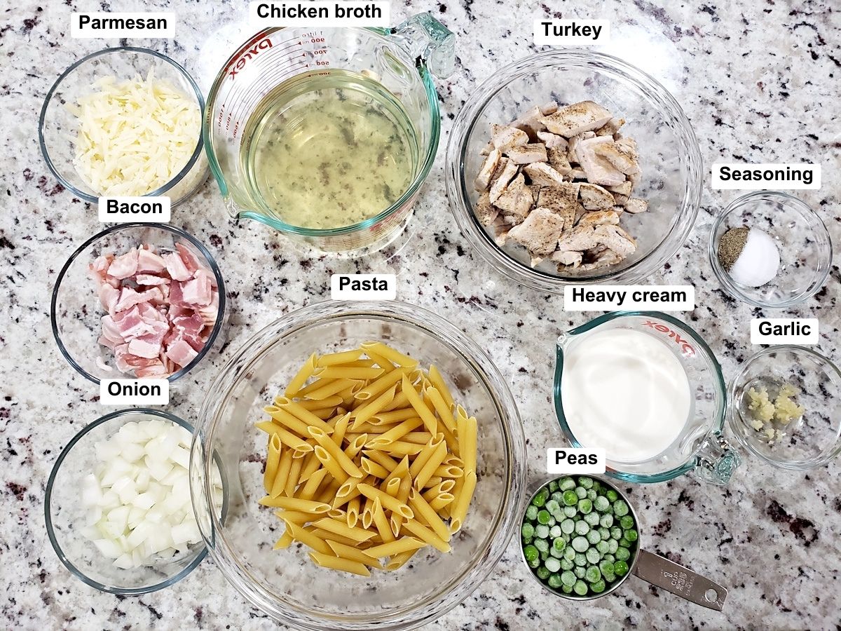 Ingredients on a counter top.