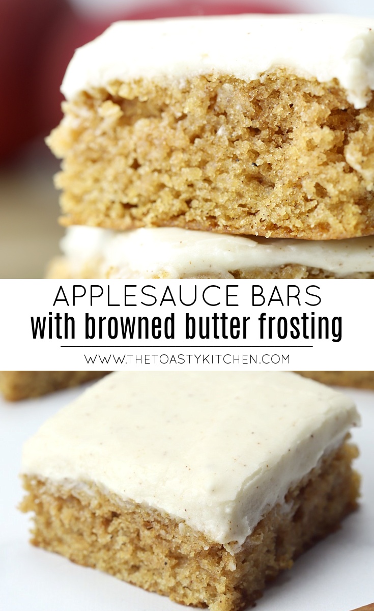 Applesauce Bars with Browned Butter Frosting by The Toasty Kitchen
