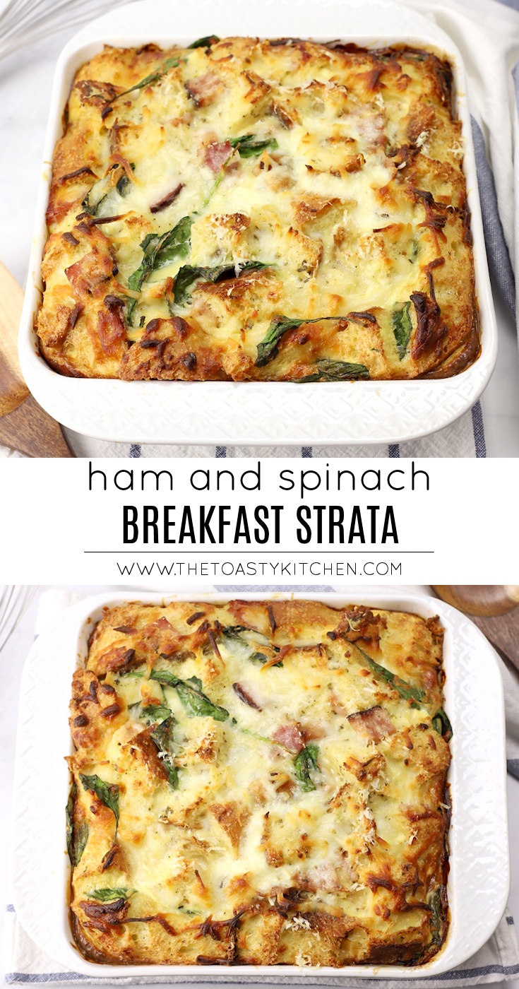 Ham and Spinach Breakfast Strata by The Toasty Kitchen