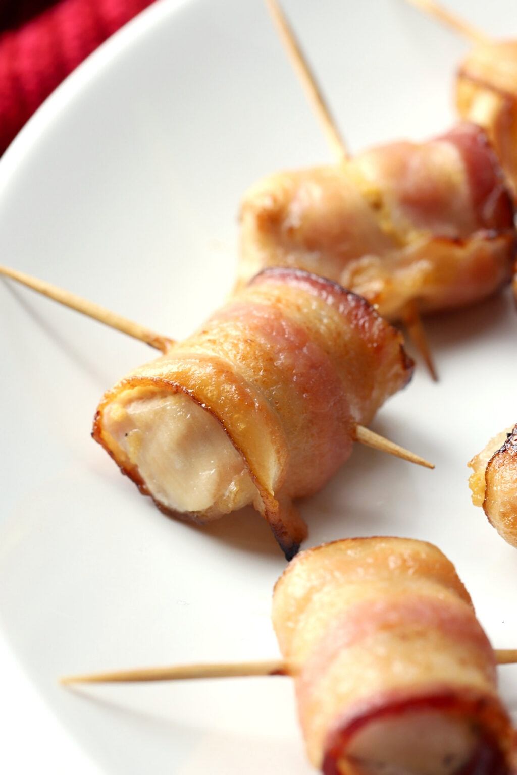 Honey Mustard Bacon Wrapped Chicken Bites The Toasty Kitchen