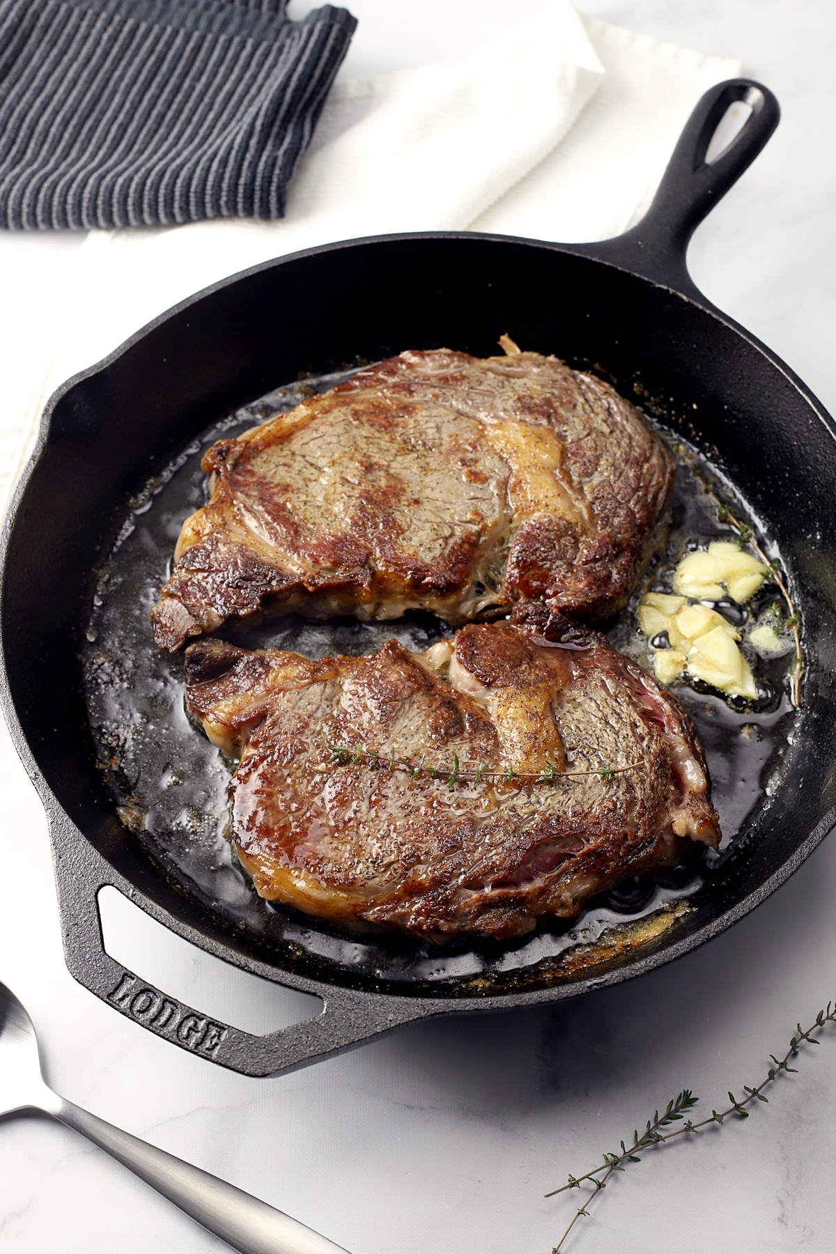 Pan Fried Rib Eye Steak 