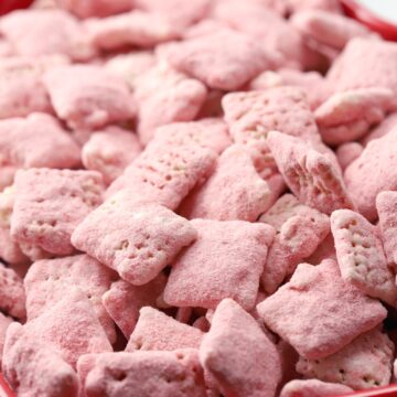 Pink strawberry puppy chow.
