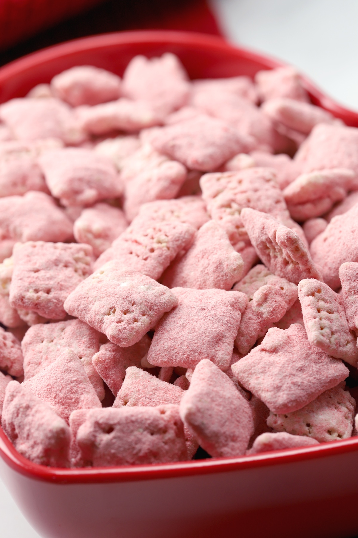 Pink strawberry puppy chow.