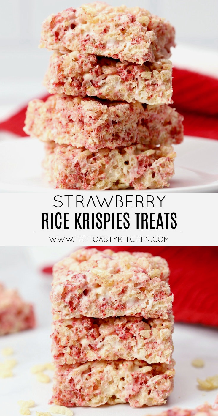 Strawberry Rice Krispies Treats by The Toasty Kitchen