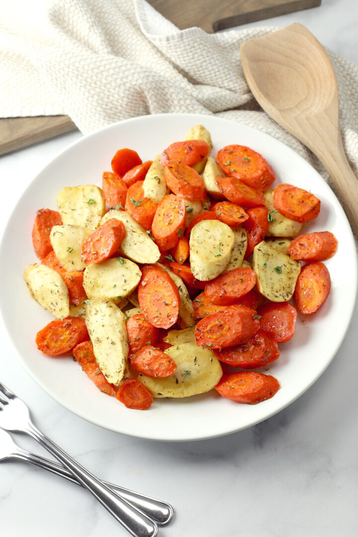 Honey Roasted Parsnips and Carrots - The Toasty Kitchen