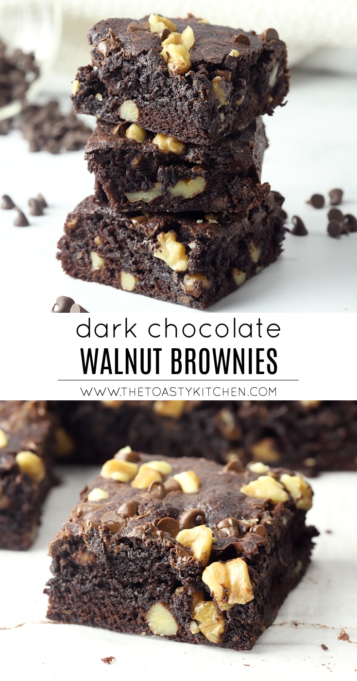Dark Chocolate Walnut Brownies - The Toasty Kitchen