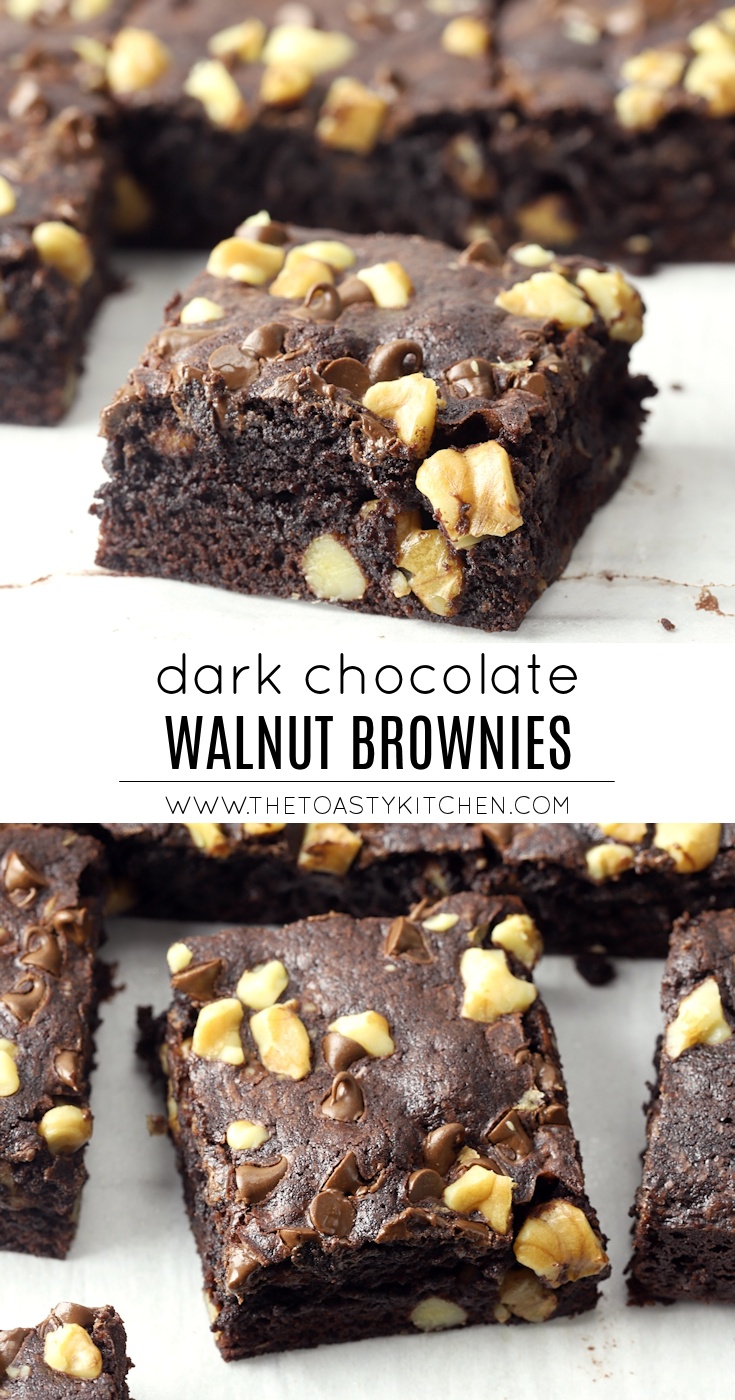 Dark Chocolate Walnut Brownies by The Toasty Kitchen