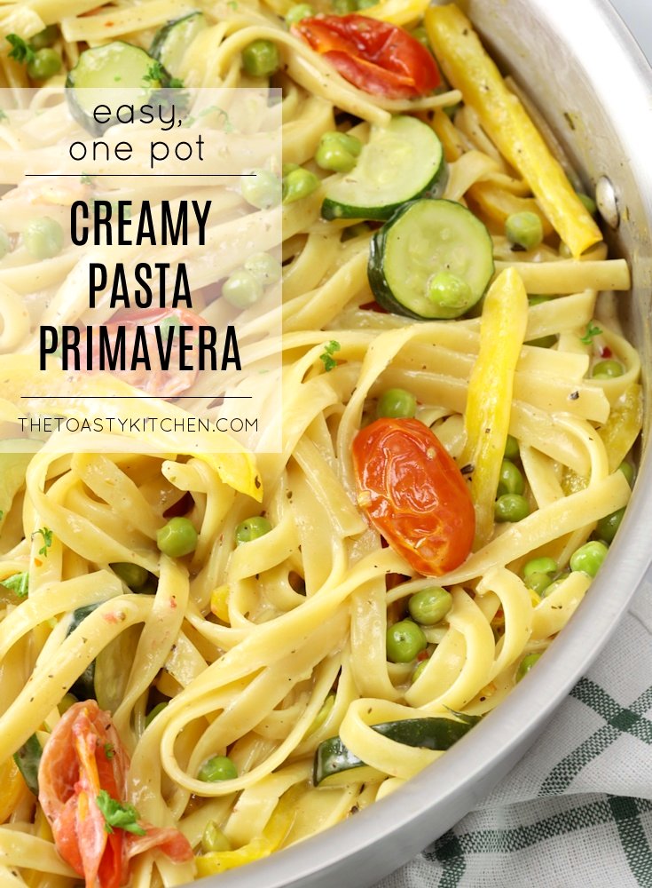 One Pot Creamy Pasta Primavera by The Toasty Kitchen