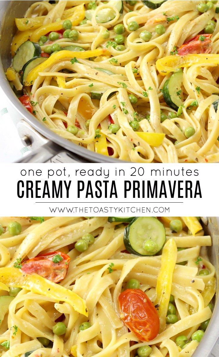 One Pot Creamy Pasta Primavera by The Toasty Kitchen