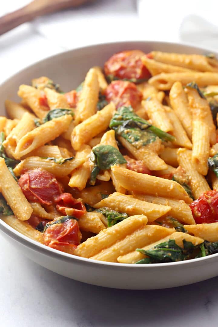 Roasted Red Pepper Hummus Pasta The Toasty Kitchen